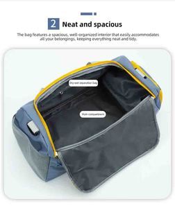 Sac de sport avec séparation humide/sèche, grande capacité, compartiment à chaussures indépendant, idéal pour le yoga, logo personnalisable, en polyester - Product Image 6