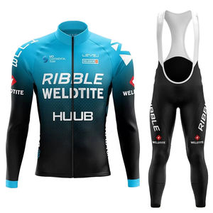 Combinaison de cyclisme pour VTT/vélo de route - Maillot à manches longues et collants multicolores (port toute saison) - Product Image 4