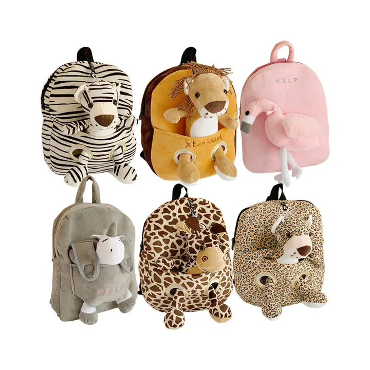 High quality plush cartoon animal girls bagpack children school bags backpacks for kids baby