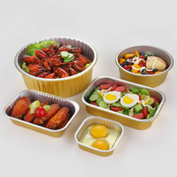 Barquettes de cuisson en aluminium noir et or écologiques à paroi lisse, forme rectangulaire, barquettes en aluminium avec couvercles