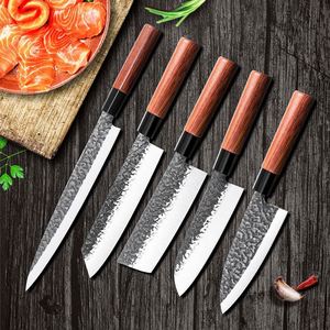 Cuchillo Santoku de Cocina Hecho a Mano de Acero con Alto Contenido de Carbono, Cuchillo para Sashimi, Juego de Cuchillos Japoneses con Mango de Madera - Product Image 2