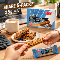 Barres de céréales en gros : Barres de céréales saveur latte coco, boîte de collations, aliments sains en vrac, fourniture directe du fabricant, vente en gros par boîte en vrac