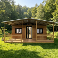 Maison en bois de 20 pieds ou 40 pieds avec terrasse – Hébergement de villégiature, restaurant, hôtel – Clé en main, finition usine, économique