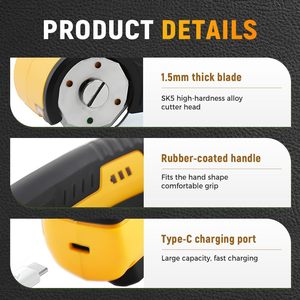 Cutter rotatif portable pour la maison et le bureau, pour carton, plastique, cuir, tissu (jaune, lame simple) - Product Image 2