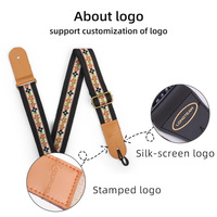 Sangle d'ukulélé brodée avec accessoires d'ukulélé à extrémité en cuir Longteam US-88