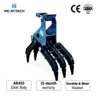 We-Attach WGM08 Grappin mécanique manuel pour excavatrice, pour bois, pierres, acier