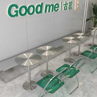 Mesa Redonda de Acero Inoxidable de Estilo Versátil para Interiores o Exteriores, Venta Directa de Fábrica