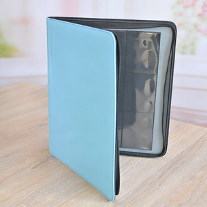 Étui Organisateur Portable Simple en Cuir PU Rose Clair avec 9 Poches Zippées pour Cartes TCG de Collection - Product Image 4