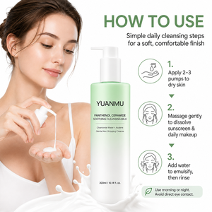 <span class=keywords><strong>Lait</strong></span> Nettoyant <span class=keywords><strong>Apaisant</strong></span> D-Panthenol Céramide Barrière Cutanée Peaux Sèches – Dissolvant Doux pour Maquillage et Protection Solaire – Nettoyant Visage - Product Image 6