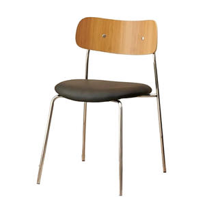 Sedia da Pranzo in Stile Nordico con Cuscino Morbido e Schienale in Acciaio, Sedia di Lusso per <span class=keywords><strong>Casa</strong></span>, Reception e Caffetteria - Product Image 5