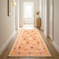 Flannel Printed Hallway Runner Rug 70x122cm Non-Slip Machine Washable Vintage Boho Area Carpet for Corridor Entryway