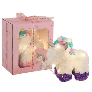 CE/ASTM OEM Wholesale Flower Unicorn Gift Box Plush Toys Customized Stuffed Gift For Valentine's Day 2024 Trending Toys