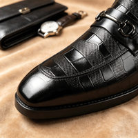 Mocassins Premium à motif quadrillé et fermoir équestre pour homme, chaussures de ville formelles, chaussures de gentleman, à enfiler, pour affaires et décontracté