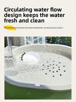 Bain de circulation automatique pour oiseaux en plastique, avec circulation d'eau automatique, gadget de douche pour oiseaux, grande taille, externe