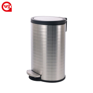 دلو تخزين حديث مستدير فضي من الفولاذ المقاوم للصدأ بسعة 12 لتر ناعم قريب - Product Image 3