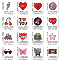 Musique Guitare LOVE YOU Coeur Broderie Vêtements Patches Personnalisés Lèvres Papillon Amour Coeur Design Brodé Fer sur Patch