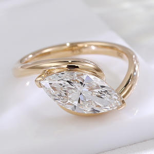18K Massief Goud Gia Gecertificeerd Lab Gekweekt <span class=keywords><strong>1.5</strong></span> Karaat Vs1 E-Color Onberispelijke Diamanten Ring Vrouwen Verloving Bruiloft Snel Aangepaste Ring - Product Image 3