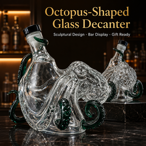 Trae <span class=keywords><strong>el</strong></span> Océano a tu Bar: Decantador de Vidrio con Forma de Pulpo y Tentáculos Verdes Fluidos, Garrafa de Whisky con Temática Náutica, Perfecta - Product Image 2