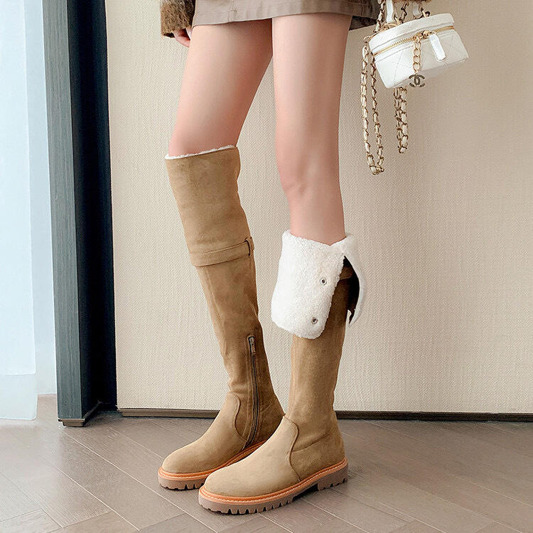 Khaki-cashmere-lamb heel 3cm