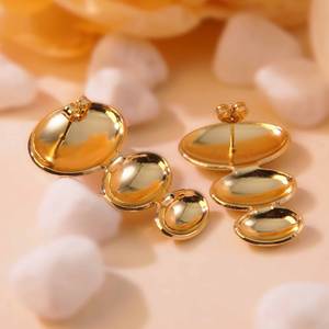 Женские винтажные позолоченные серьги-капли из нержавеющей стали, оптовая продажа, классический дизайн для юбилеев - Product Image 4