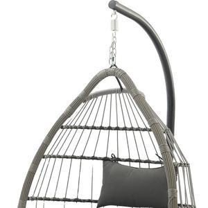 Moderne Vente en gros Oeuf Balançoire Chaise suspendue en osier <span class=keywords><strong>Hamac</strong></span> pour la maison Patio <span class=keywords><strong>Balcon</strong></span> Jardin Porche Extérieur Relaxation Durable Métal PE - Product Image 5