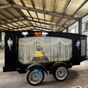 Élégant corbillard noir tiré par des chevaux nouvel entraîneur de funérailles pour les cérémonies conception spéciale moto transport spécial - Product Image 2