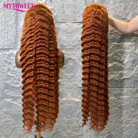 Perruques en cheveux humains vierges en vente chaude, vente en gros à bas prix, perruque sans colle, vague profonde, raie au milieu, perruque à dentelle frontale pour femmes noires