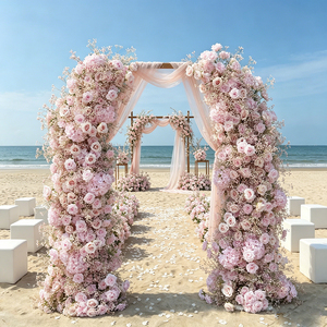 DKB Artificial <b>Flowers</b> Wholesale High End Pink Wedding Silk <b>Flower</b> Arch Customizable Size Color Eco-Friendly High Simulation - Product Image 1