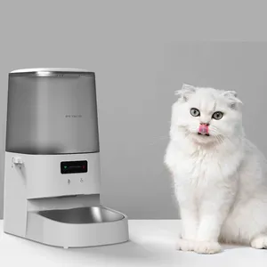 Alimentador inteligente personalizado de aço inoxidável, dispensador de comida automático para cachorro e gato