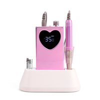 Machine à ongles électrique sans fil 35000 tr/min pour ongles en acrylique, forme cœur, lime électrique portable, ponceuse à pédicure sans fil