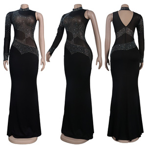 VK2225 Wholesale <strong>Customized</strong> Gowns for Women Evening <strong>Dresses</strong> Slim Mesh Single Sleeve Diamond <strong>Dress</strong> Sexy Night Club <strong>Dress</strong> - Product Image 4