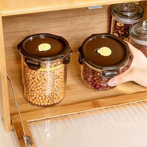 Gobelet de style américain écologique en verre d'usine avec couvercle pivotant transparent étanche à l'humidité pour le stockage et l'organisation des aliments - Product Image 3