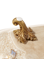 Décor à la maison luxe noir or artisanat céramique fleur laiton Vase Antique chinois métal porcelaine Vase