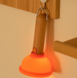 Wooden Handle Funny Creative Silicone Toilet Plunger Night <b>Light</b> with Soft warm <b>Light</b> Stepless Dimming and 30 minutes timer - Product Image 2