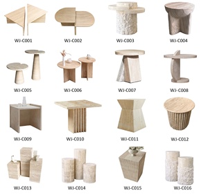 Table <span class=keywords><strong>console</strong></span> de luxe personnalisée en travertin beige minimaliste style italien salon moderne longue <span class=keywords><strong>console</strong></span> en pierre naturelle pour les couloirs - Product Image 6