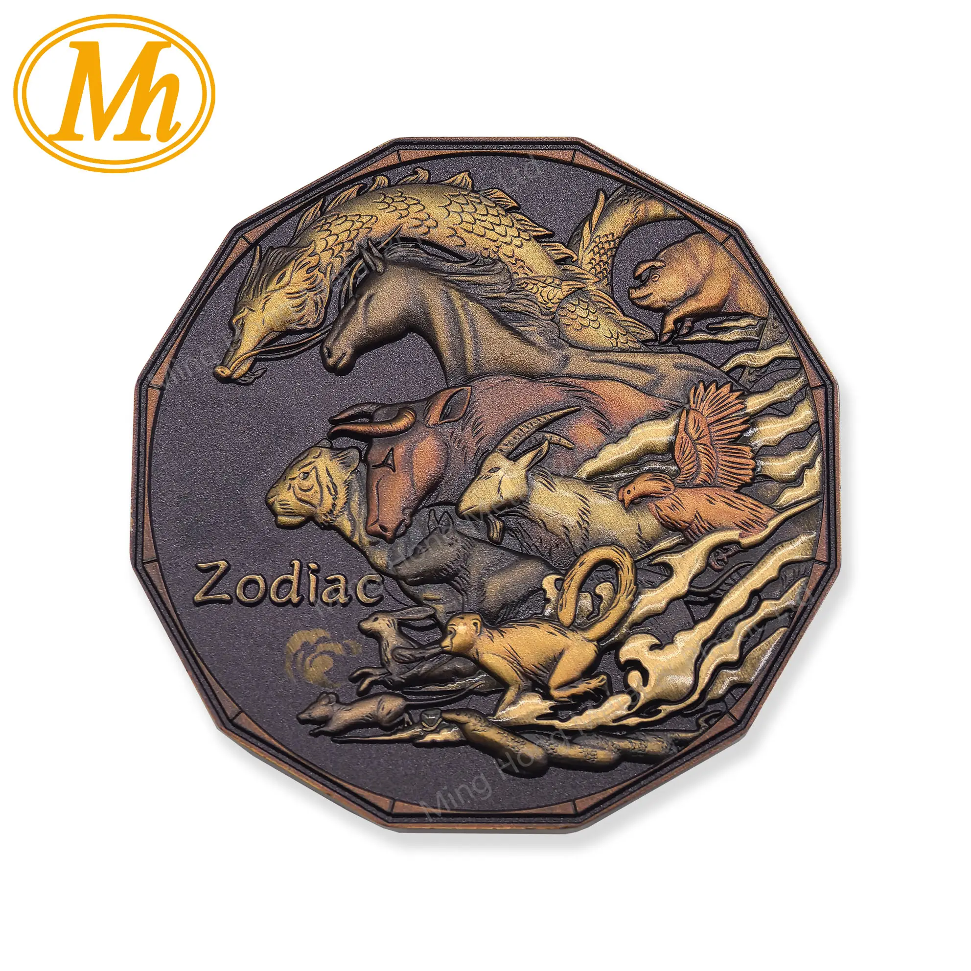 3D печать медали животных Китайский Зодиак без минимального бесплатного дизайна, Цена дилера