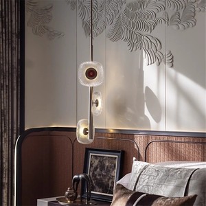 New Light Luxury Glass Dining Room Chandelier LED Warm Light Unique Creative Hotel Cafe <strong>Model</strong> Designer Bedside Lamp - Product Image 3