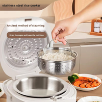 Cuisinière à riz électrique 3L en acier inoxydable, cuve antiadhésive, cuisson rapide, contrôle numérique automatique, plaque chauffante 800W