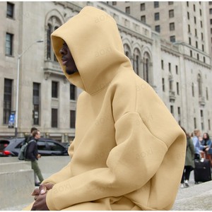 Set da <span class=keywords><strong>Uomo</strong></span> con Felpa e Pantaloni a Gamba Larga con Polsini, <span class=keywords><strong>Abbigliamento</strong></span> Streetwear in Due Pezzi, Produzione di <span class=keywords><strong>Abbigliamento</strong></span> Maschile - Product Image 4