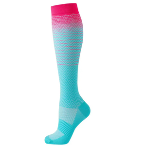 Wholesale 15-20 mmHg Graduated <b>Compression</b> Nurse <b>Knee</b> High Socks Sports Athletic Grade Support Running Socks High Quality - Product Image 4