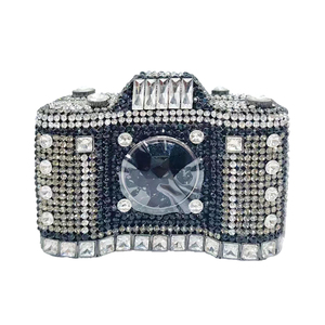 Retro Crystal <b>Camera</b> Shaped Clutch Purse for Women Twinkly Gemstones Evening <b>Bag</b> Glitter Bride Wedding Guest Handbag - Product Image 6