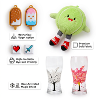 Coffret Cadeau Promotionnel Geek : Fidget Clicker Imprimé en 3D, Keycaps Artisanaux, Breloque Peluche Kawaii, Tasse Magique Thermosensible