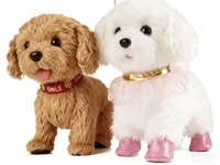 Laisse de traction en peluche moderne et écologique pour petits chiens, motif dessin animé mignon, réglable et souple