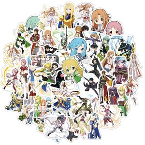 2 diseños 50 unids/bolsa vinilo Anime espada arte en línea SAO pegatinas para monopatín teléfono equipaje portátil bicicleta equipaje Decoración - Product Image 4