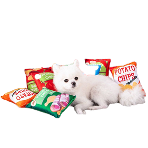Senye Çevre Dostu Dayanıklı Köpek Çiğneme Oyuncağı Yaratıcı Ses Çıkaran Patates Cipsi Tasarımlı Oyuncak Ayı Polyester Elyaf 100g Rahatlatıcı - Product Image 1