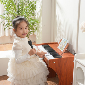 Wholesale Orff Percussion Instrument Factory Direct 37 <b>Key</b> Wood Toy Vertical Electronic Keyboard <b>USB</b> for Kids - Product Image 6