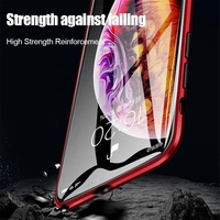 Coque de Téléphone Métallique Eonline à Adsorption Magnétique pour iPhone 6 6s 7 8 Plus X, Coque en Verre Double Face à Aimant pour iPhone X XS MAX XR