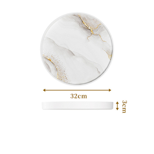 Marble-patterned Melamine Resin Bathroom <b>Dressing</b> <b>Table</b> Tray Countertop, Cosmetic Perfume Candle Tray - Product Image 6