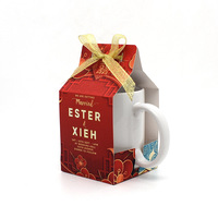 Boîtes d'emballage pour tasses à sublimation vierges, boîtes cadeaux en papier imprimables DIY pour l'emballage de tasses à café