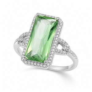Anello in pietra verde oliva, gioiello da donna per uso quotidiano con design personalizzato - Product Image 1